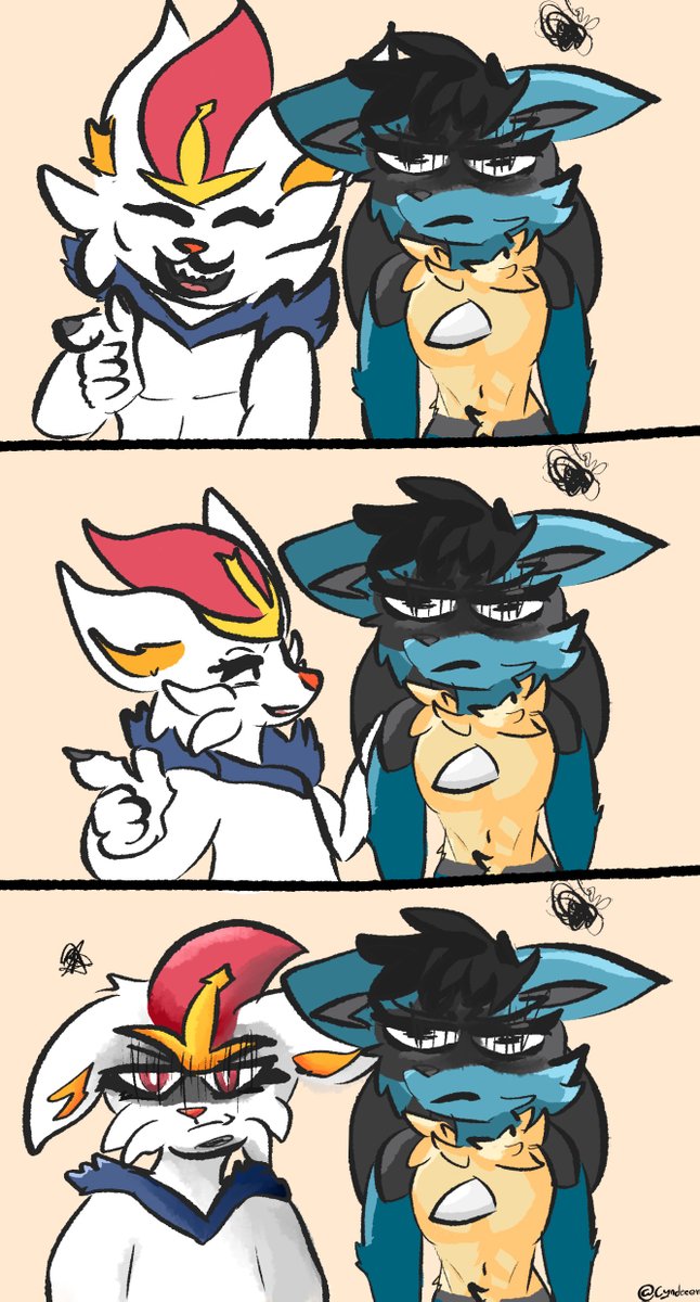 Cyndeeer's tweet photo. I was bored and it made me laugh xD  #lucario #furry_art  #Pokémon https://t.co/et2GppKE1C