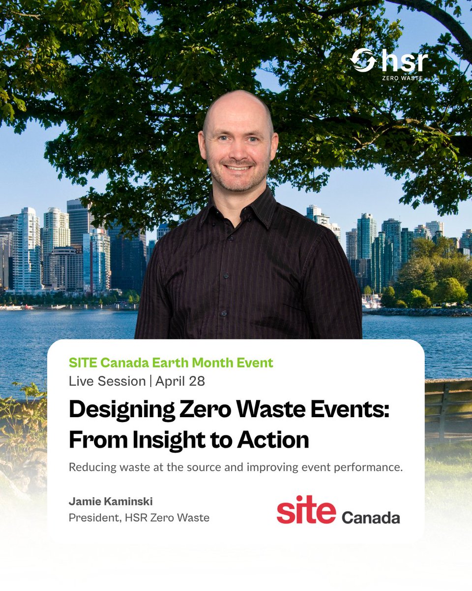 HSRZeroWaste's tweet image. 🌟 1 day to go!
Jamie will be leading tomorrow’s session, focused on turning Zero Waste from a goal into something operational and repeatable. Looking forward to a strong discussion with the SITE Canada community!

#ZeroWaste #Sustainability #CircularEconomy #ZeroWasteEvents