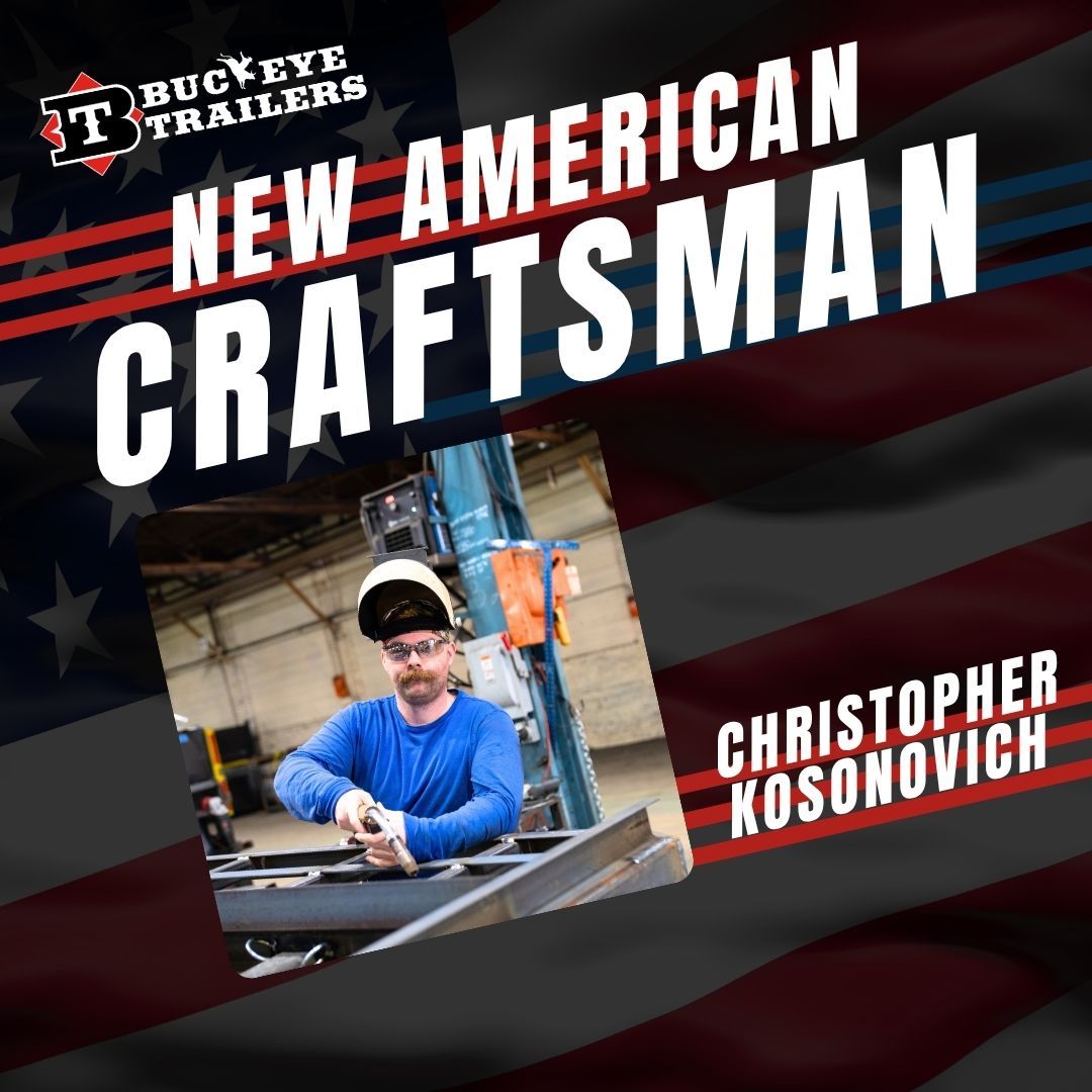 buckeyetrailers's tweet image. New American Craftsman: Christopher Kosonovich joins the Buckeye Trailers welding team 🔧

 Welcome aboard—let’s get to work.

 #BuckeyeTrailers #AmericanMade #SkilledTrades