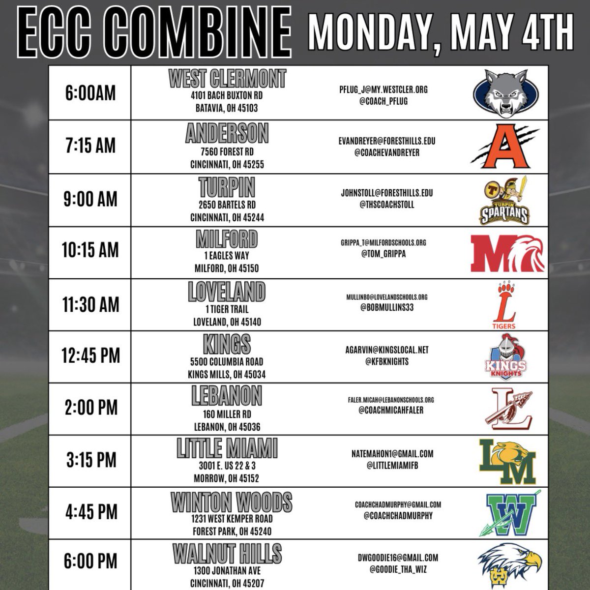CoachMicahFaler's tweet photo. College coaches!  We are a week away from 2 great recruiting combines showcasing top talent in the 513!  Come check out our players! https://t.co/YmdOhtzsca