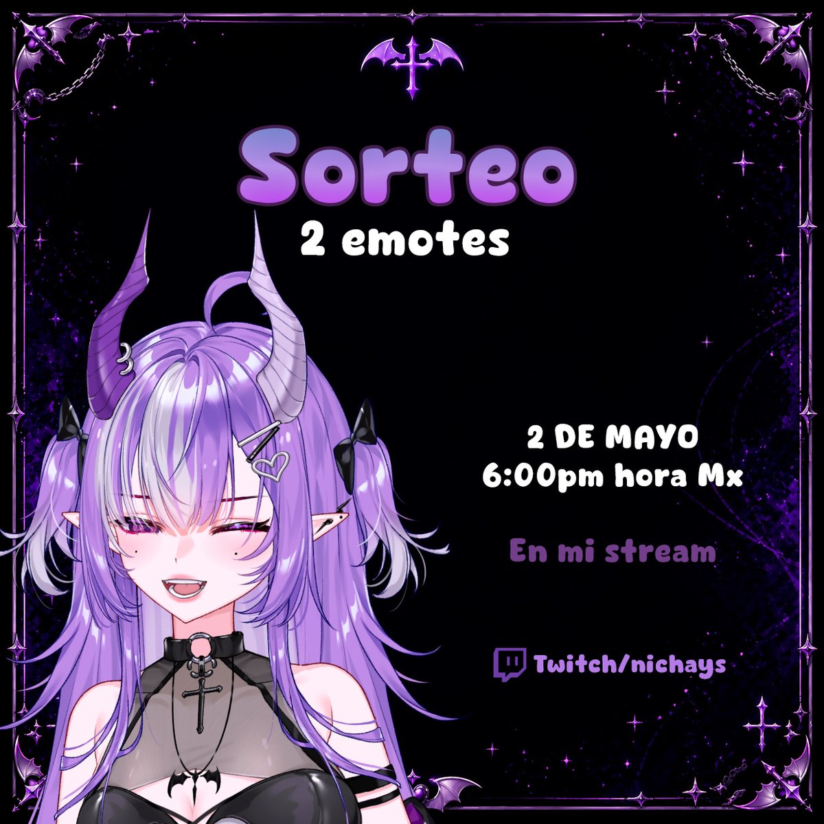 NichayTV's tweet photo. 🚨SORTEO 2 EMOTES 🚨

Para participar: 
✦ Like y RT
✦ Seguirme en mi canal: https://t.co/jcE3LRRfjs
✦ Comentar el dia del sorteo "yo quiero participar" en mi stream. 
El ganador se da en directo.
#Vtubers #VTubersart #VTuberUprising #Live2D https://t.co/qHK7c9qgx3