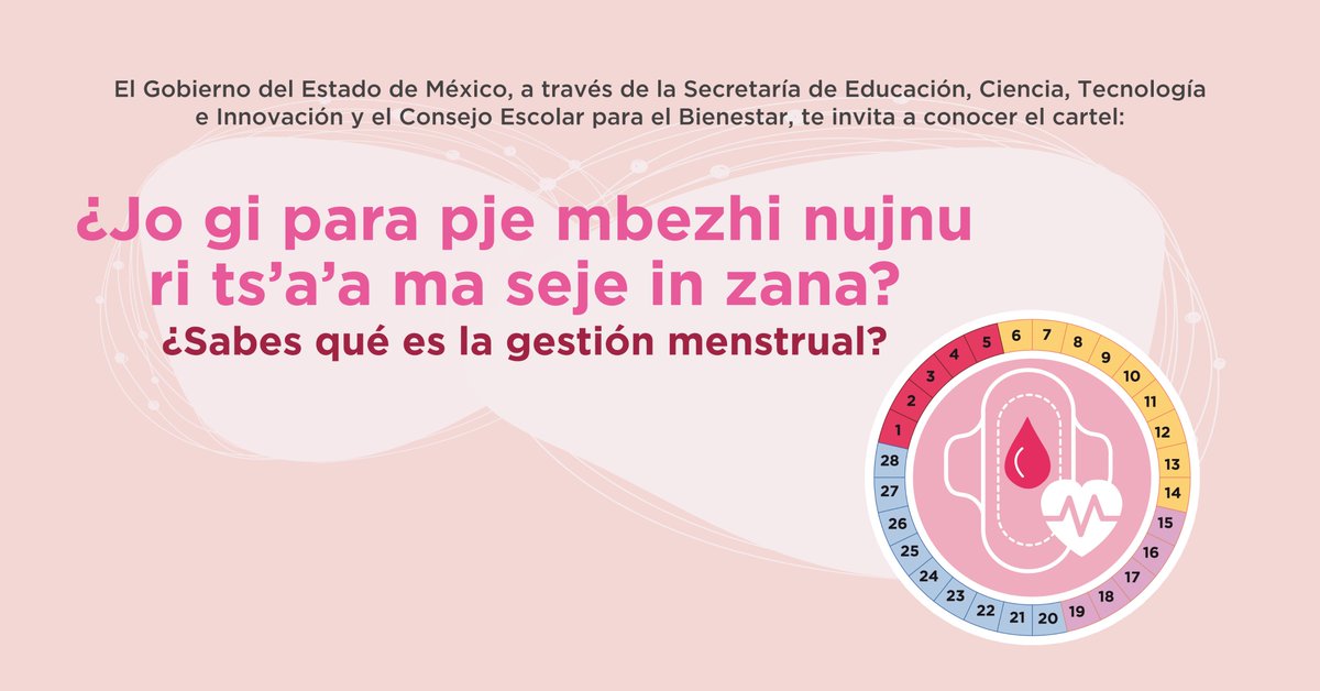 CONEBIedomex's tweet image. Con el fin de romper barreras, estigmas y prejuicios acerca del periodo menstrual🩸, te invitamos a conocer y descargar el cartel “¿Sabes qué es la gestión menstrual? Entendiendo las reglas” bilingüe (mazahua-español) en💻👉tinyurl.com/34amd3cy o escaneando el QR.
#SomosCONEBI