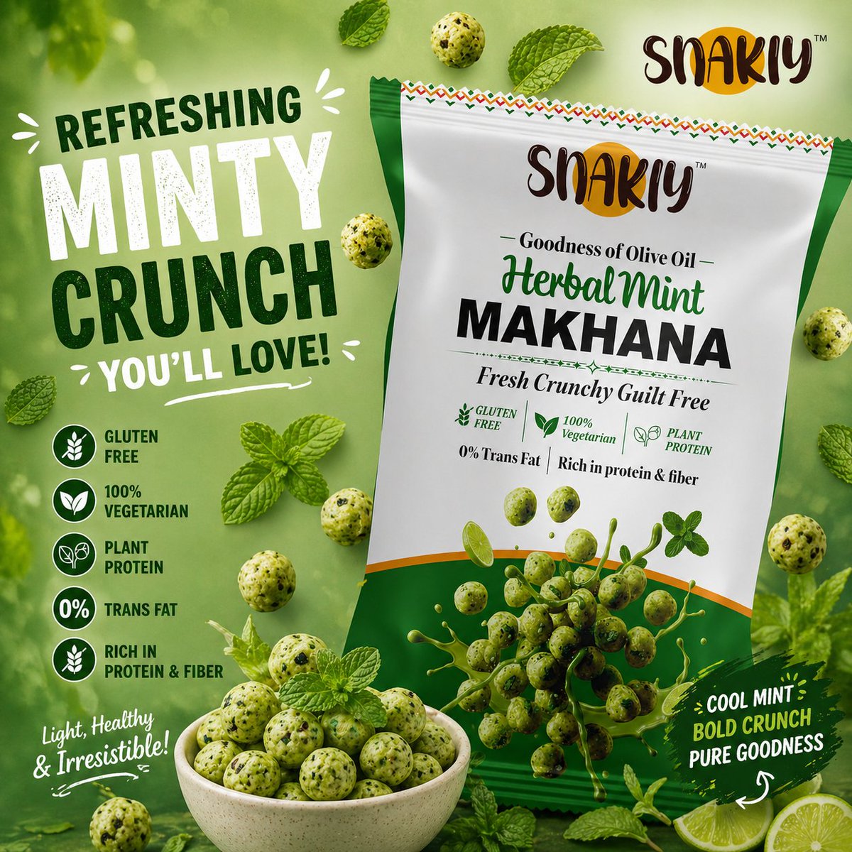 snakiyx's tweet image. Cool, crisp, and irresistibly minty 🌿✨
Refresh your snack game with every crunchy bite of goodness!

Light on guilt, big on flavor 💚

#HealthySnacking #MintyFresh #GuiltFreeSnacks #CleanEatingIndia #SnackBetter