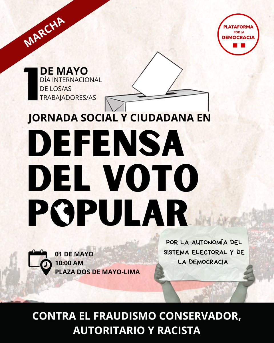 PlataformaXLademocracia Perú tweet media