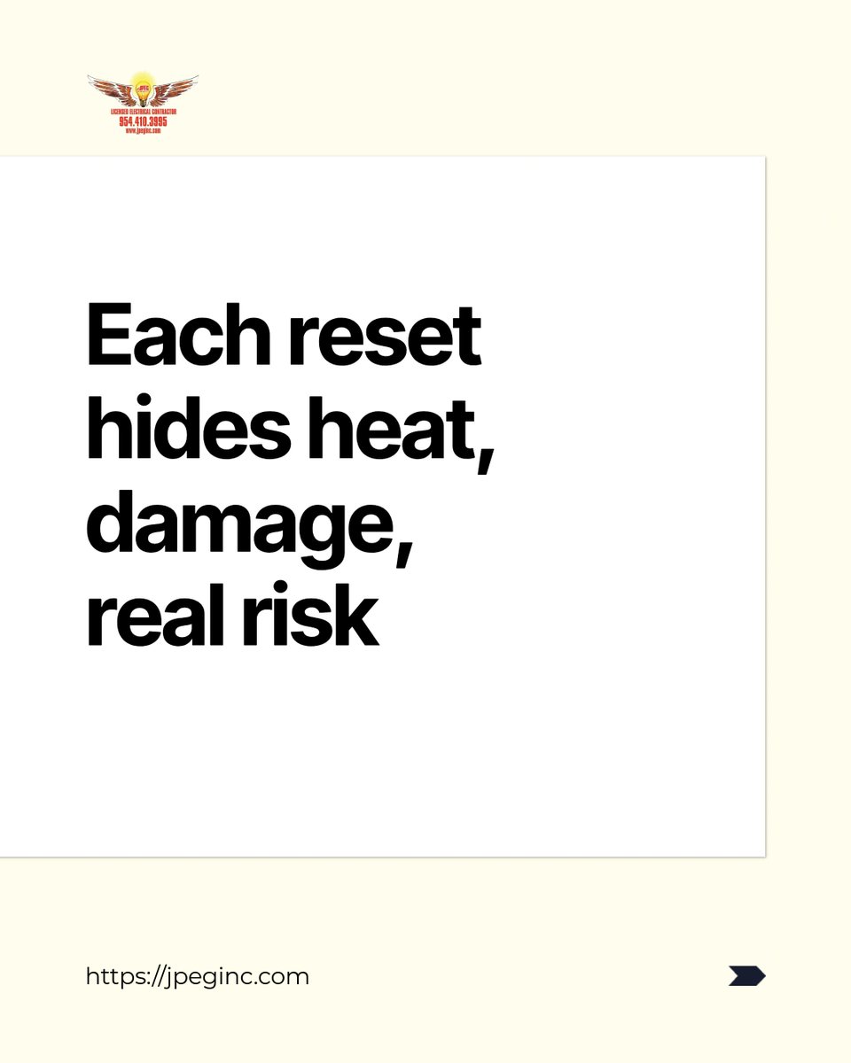 markarruda69919's tweet image. A tripping breaker is a warning, not a nuisance. Get the circuit diagnosed, not just reset, so your system stays safe and reliable.

#electricalsafety #emergencyelectrician #southflorida