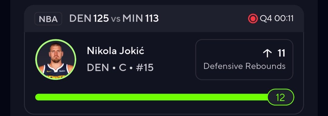 SiddGautam5's tweet image. 4/27 NBA Recap 

Harris Over 22.5 Points + Rebounds ✅️
Caruso Over 5 FGAs ✅️
Jokic Over 11 Defensive Rebounds ✅️

#PrizePicks #DFS #GamblingTwitter #PlayerProps #Sportsbetting #GamblingX #FreePicks #FreePlays #NBA #NBAPicks #nbabets #NBATwitter