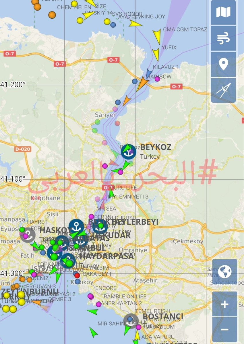 Theseainarabic's tweet image. 🚨استئناف حركة الملاحة في البوسفور بعد توقفها لساعات بسبب جنوح ناقلة الحاويات Kappa في وسط المضيق
#ship #sealife #port #containers #sea #bosphorus #theseainarabic