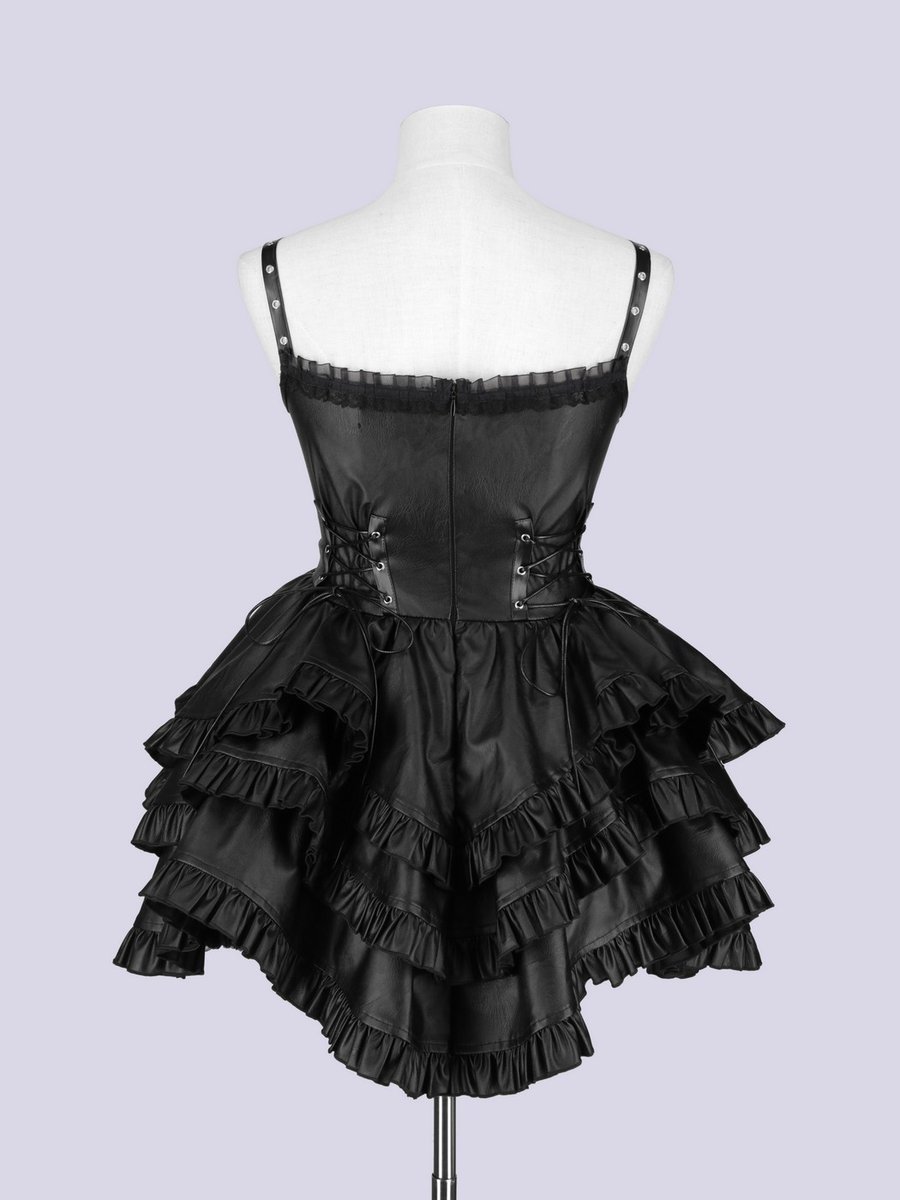 コスプレ衣装 QOOZA IMVAL / Frill Leather Dress [BLK] IMVAL / Frill Leather Dress [BLK] - QOOZA