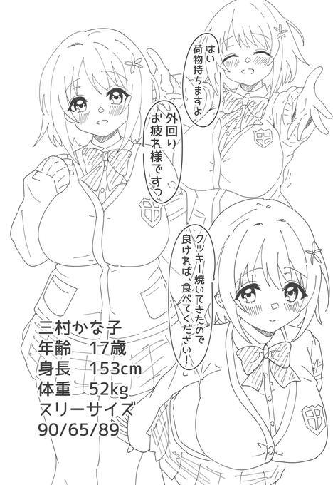 本命バレ #デレマス版深夜の真剣お絵かき60分1本勝負 4月28日お題・三村かな子、年齢17歳、身長153cm、体重52kg、スリーサイズ90/65/89