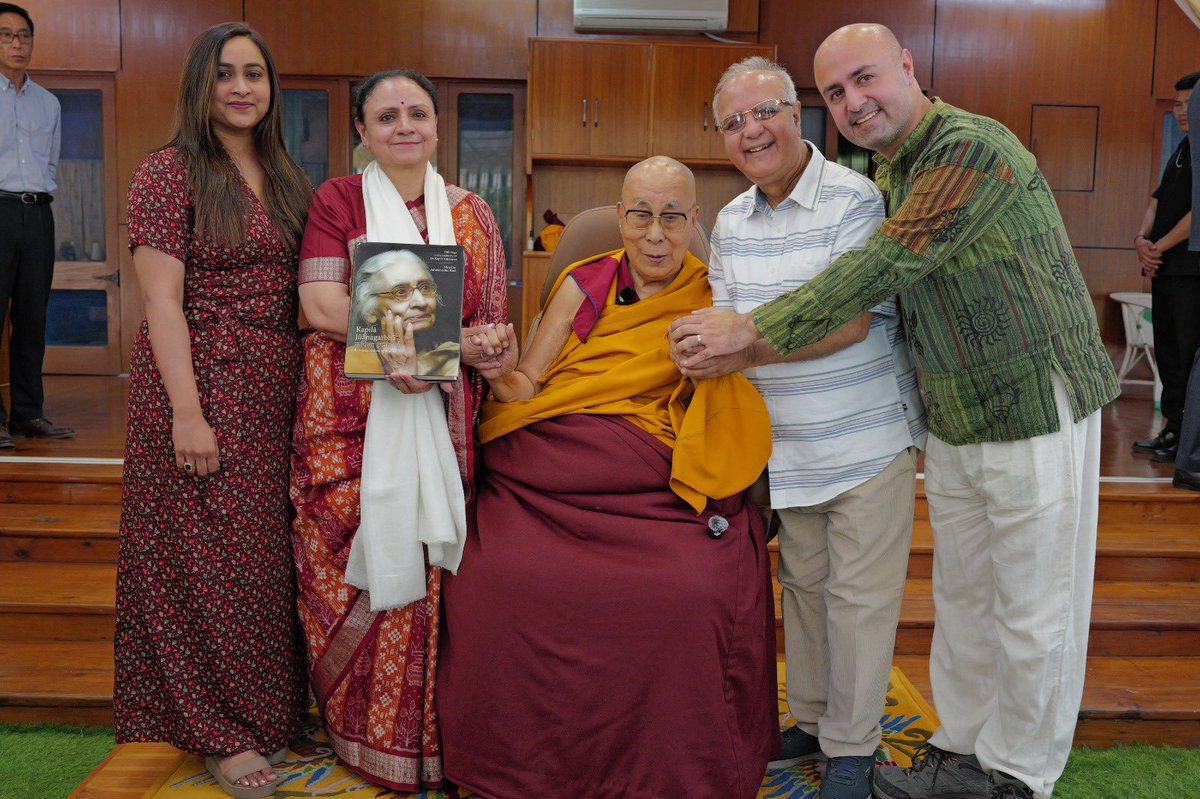 AdityaRajKaul's tweet image. Blessed beyond words to receive the grace and blessings of His Holiness The #DalaiLama at his residence in McLeod Ganj, alongside my family.

It was a deeply meaningful moment as my mother, Dr. Advaitavadini Kaul, a distinguished scholar of Buddhist and Sanskrit studies, offered