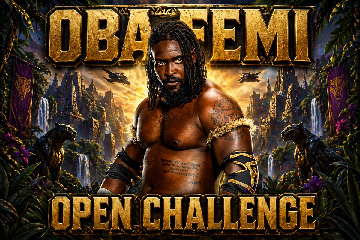 RealDaVonLewis's tweet photo. The Oba Femi Open Challenge begins. Which Superstar should Challenge the Ruler #wweraw #smackdown  #obafemi https://t.co/YIK0UHx29H