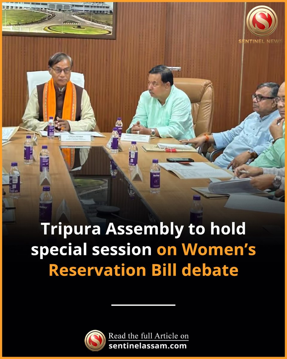 Sentinel_Assam's tweet image. The Tripura Legislative Assembly will hold a special one-day session on April 30 to discuss strengthening constitutional rights of women and the proposed 131st Constitutional Amendment Bill, known as the Nari Shakti Vandan Adhiniyam. 

#TheSentinel #Tripura #Bill