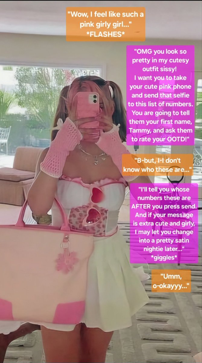 TammyLovisa101's tweet image. #pink #pretty #feminine #dress #princess #selfie #OOTD #sissy #cute #girly #precious #outfit #bag #preppy #adorable #feminized #crossdressing #captions