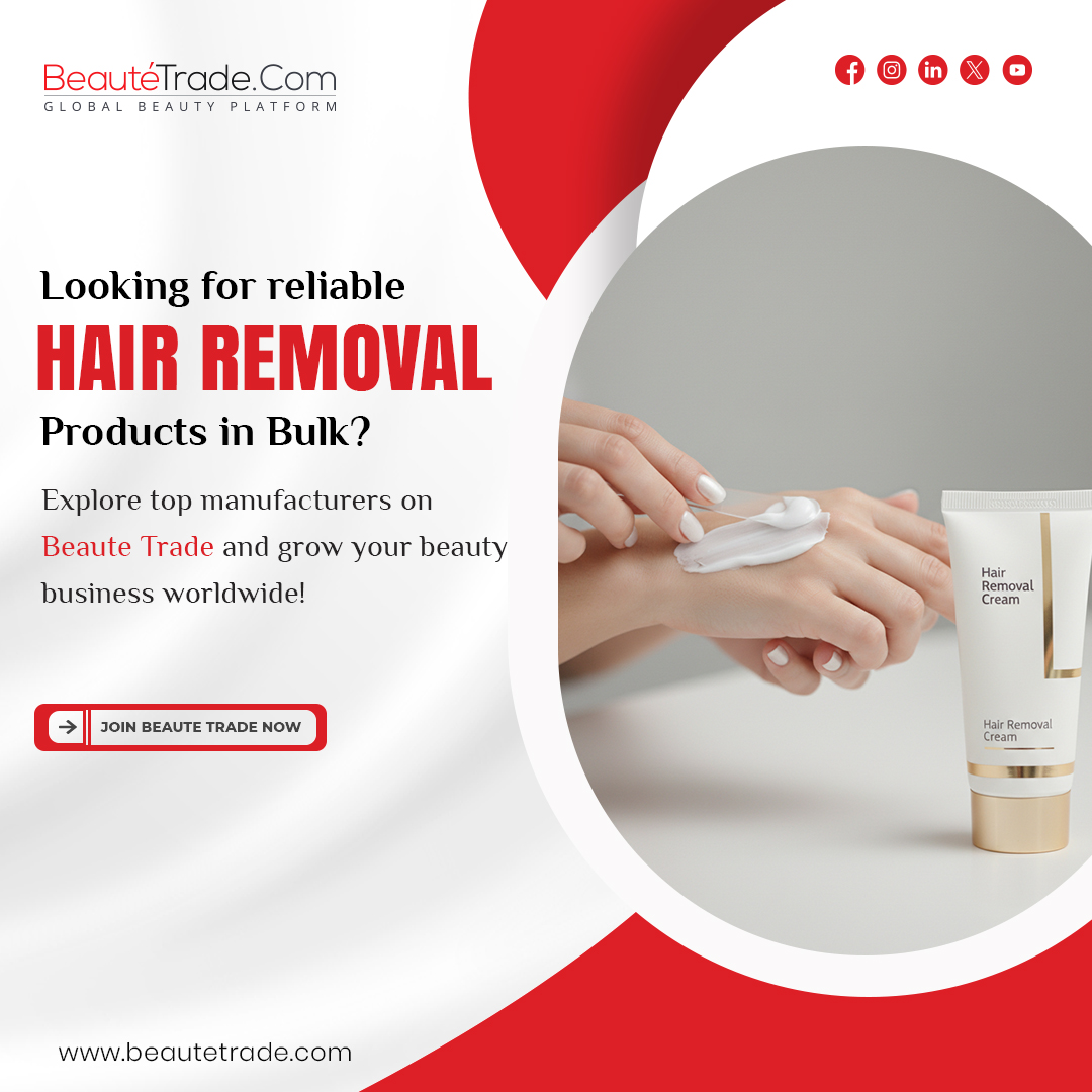 beautetrade's tweet photo. Your one-stop platform for sourcing Hair Removal Products in bulk!
Join BeauteTrade and connect with top global suppliers.🌎

#BeauteTrade #HairRemovalProducts #BulkSupply  #GlobalSuppliers #B2BPlatform #ImportExportBusiness https://t.co/Tspyp34B33