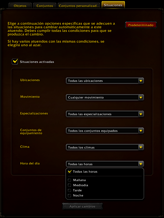 Proenix00's tweet image. [#WoW] Parche 12.0.5 -- Novedades transfiguración:

&amp;gt; Se han añadido nuevas opciones para enfundar las armas, así como la posibilidad de ocultarlas cuando están enfundadas.

&amp;gt; Se han añadido dos nuevas situaciones: clima y hora del día.