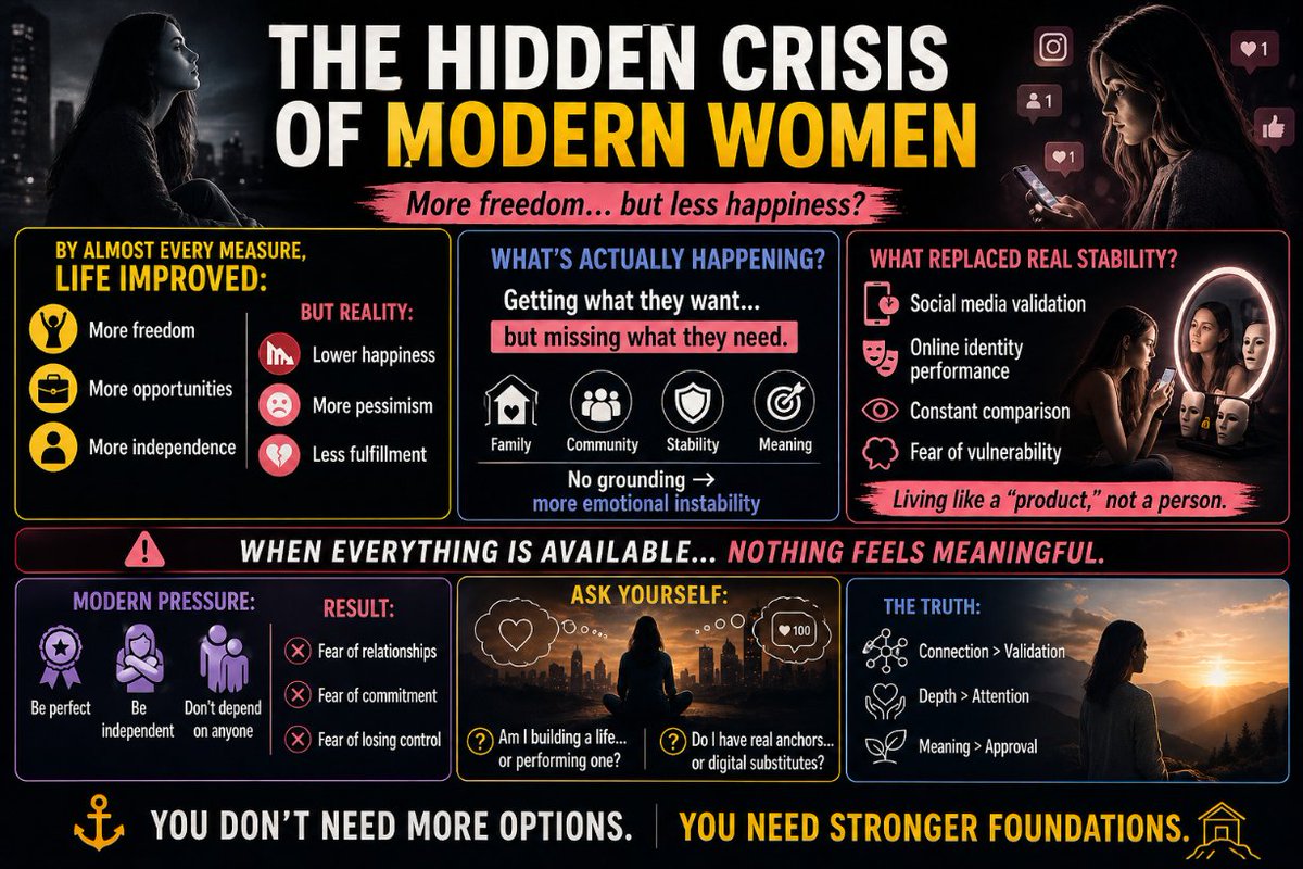 NageshN13558653's tweet image. More freedom. More options.
But something still feels off.

#ModernLife #MentalHealth #SelfAwareness #Psychology #SocialMediaImpact #InnerPeace #LifeLessons #GrowthMindset #EmotionalHealth #RealityCheck