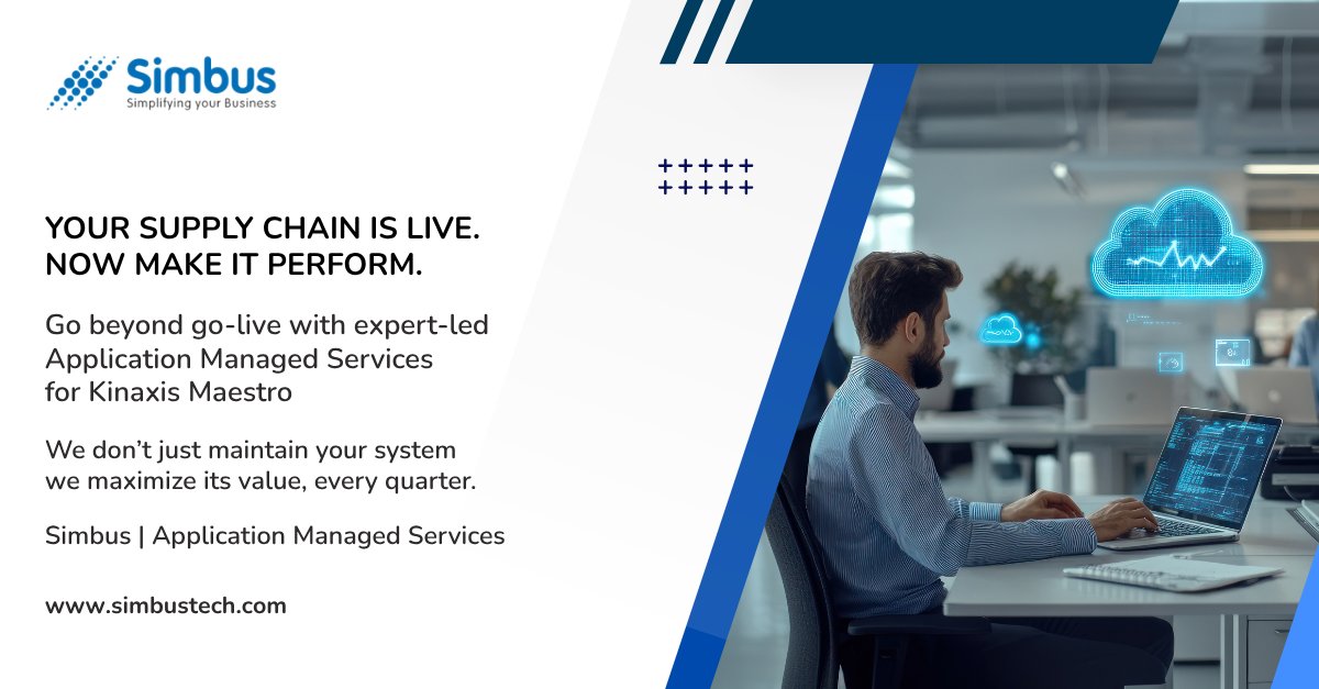 SimbusTech's tweet image. Your supply chain is live, now keep it optimized. Simbus AMS ensures Kinaxis Maestro delivers value with proactive monitoring, continuous tuning, quarterly reviews &amp;amp; expert support. Don’t just run, maximize performance. #SupplyChain #AMS #Simbus #Simbuzz #KinaxisMaestro #Services