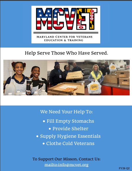 MCVET_MD's tweet image. Peak at our second quarter newsletter!
…a-4477-8305-8ecc8b68db00.filesusr.com/ugd/2c0eff_184…

#feed #veterans #discover #baltimore
