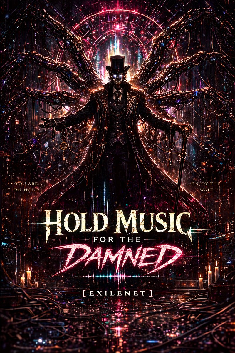 exil3net's tweet photo. HOLD MUSIC FOR THE DAMNED is now live-- a surprise book and accompanying album detailing the origins of The Resonance and ECHO//SHIFT --a century before the events of EXILENET: NOCTURNA. https://t.co/Ur1WB6u6HQ