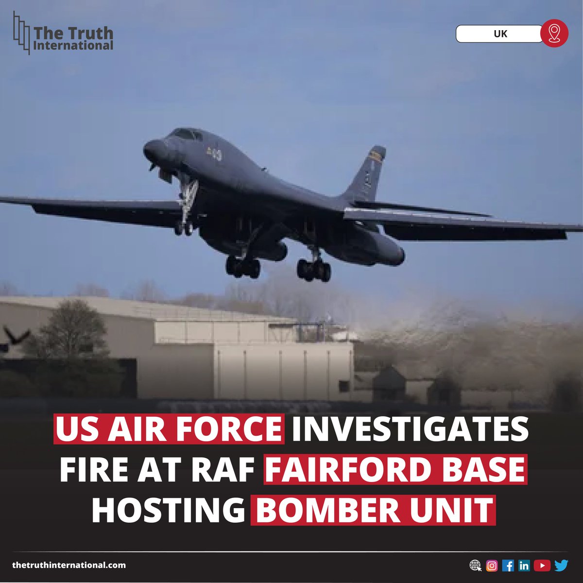 ttimagazine's tweet image. US Air Force investigates fire at RAF Fairford base hosting bomber unit

READ MORE: thetruthinternational.com/us-air-force-i…

#USAirForce #investigates #fire #RAF #Fairfordbase #hosting #bomber #unit #TTI