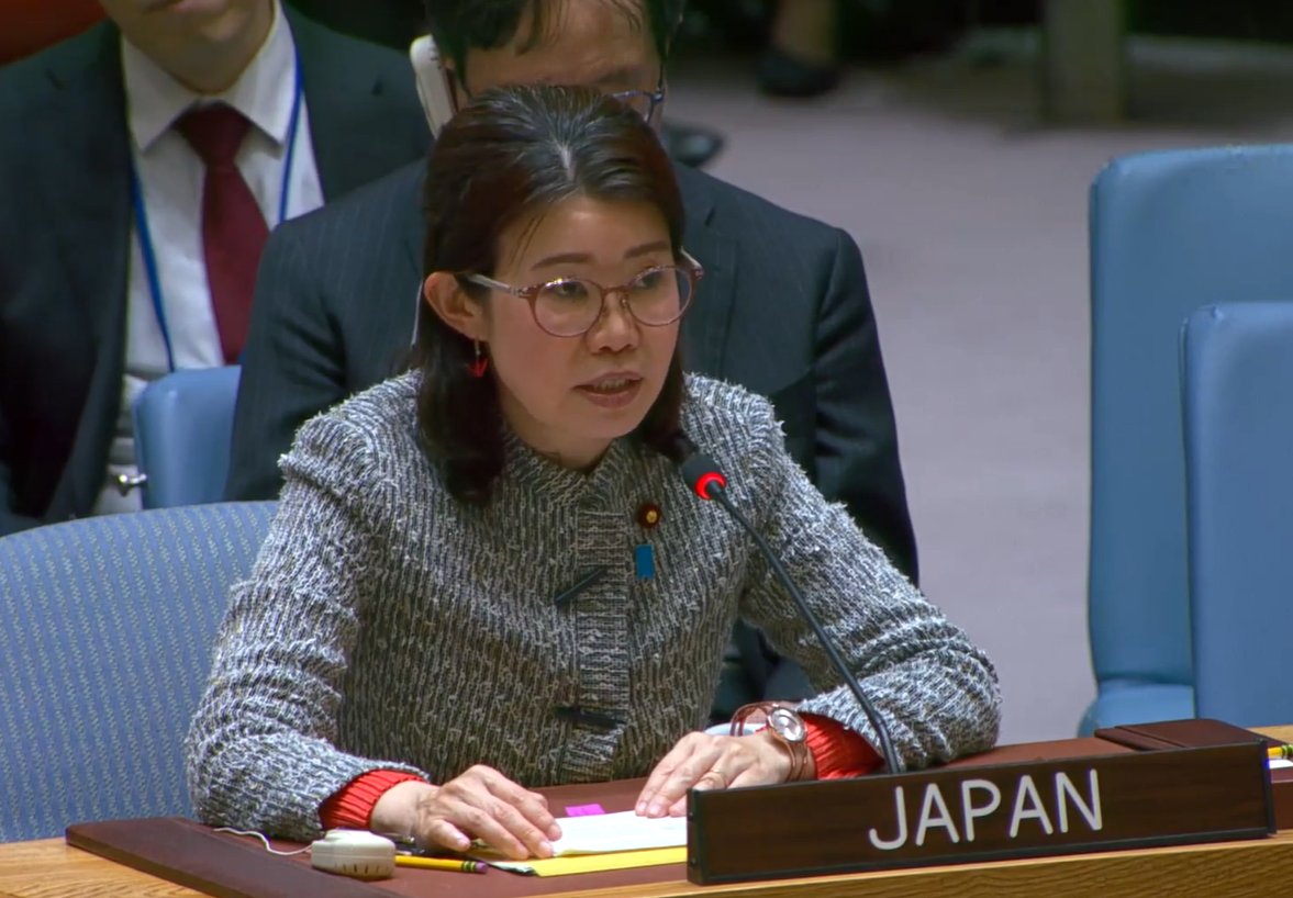 MofaJapan_en's tweet image. State Minister for Foreign Affairs KUNIMITSU attended the Security Council High-Level Open Debate on The Safety and Protection of Waterways in the Maritime Domain, chaired by the Kingdom of Bahrain, and delivered a statement on behalf of the Government of Japan.  #UN #USA