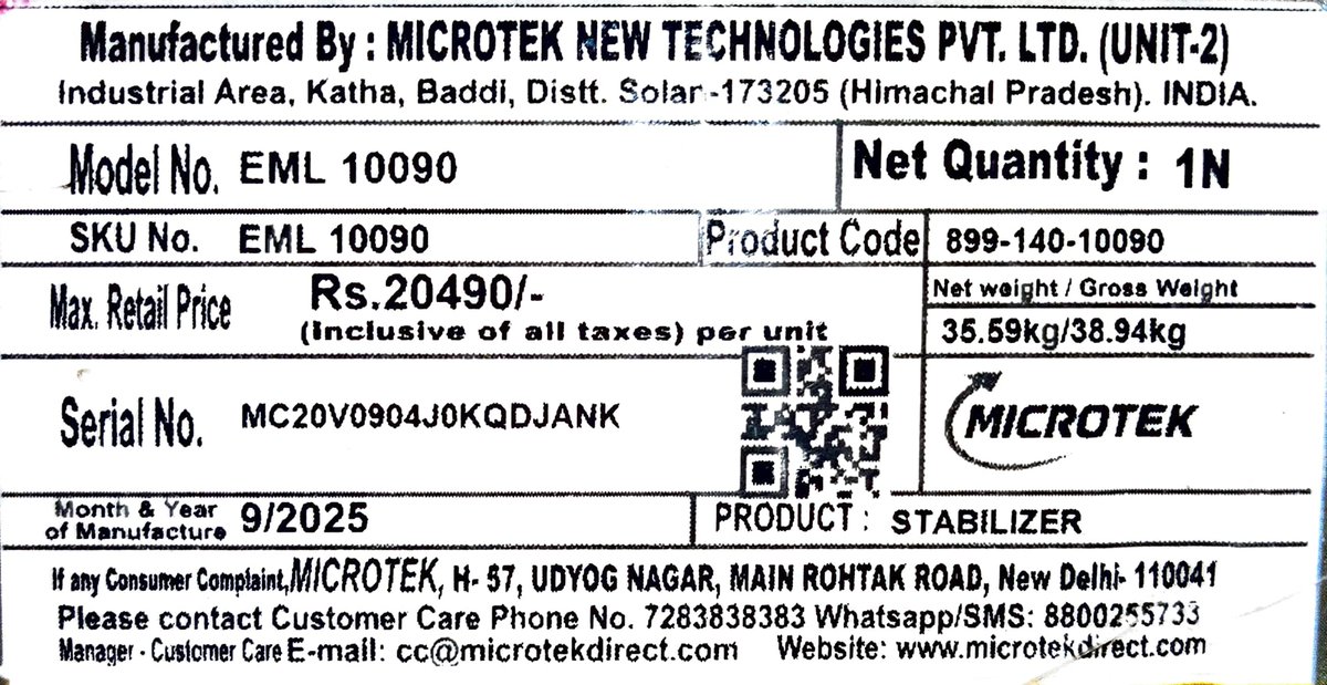 Vshashikumar333's tweet photo. @MicrotekOfcl मेरे साथ धोखा हुआ है मुझसे MRP से ज्यादा पैसे लिये गए है सर @PMOIndia Microtek वाले इसकी कोई सुनवाई नहीं कर रहे है https://t.co/gJNqzBAtzH