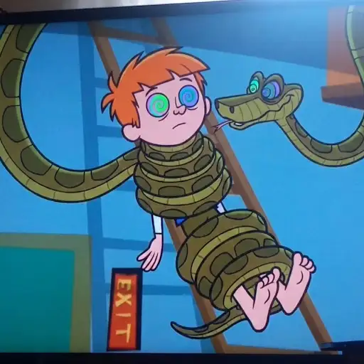 OzzyZapp24751's tweet photo. @MartinezEr43977 Todd from wayside meets Kaa the snake from The Jungle Book hypnotized wrapped up coils cartoon Disney animated movie https://t.co/eBHXtkyMXW