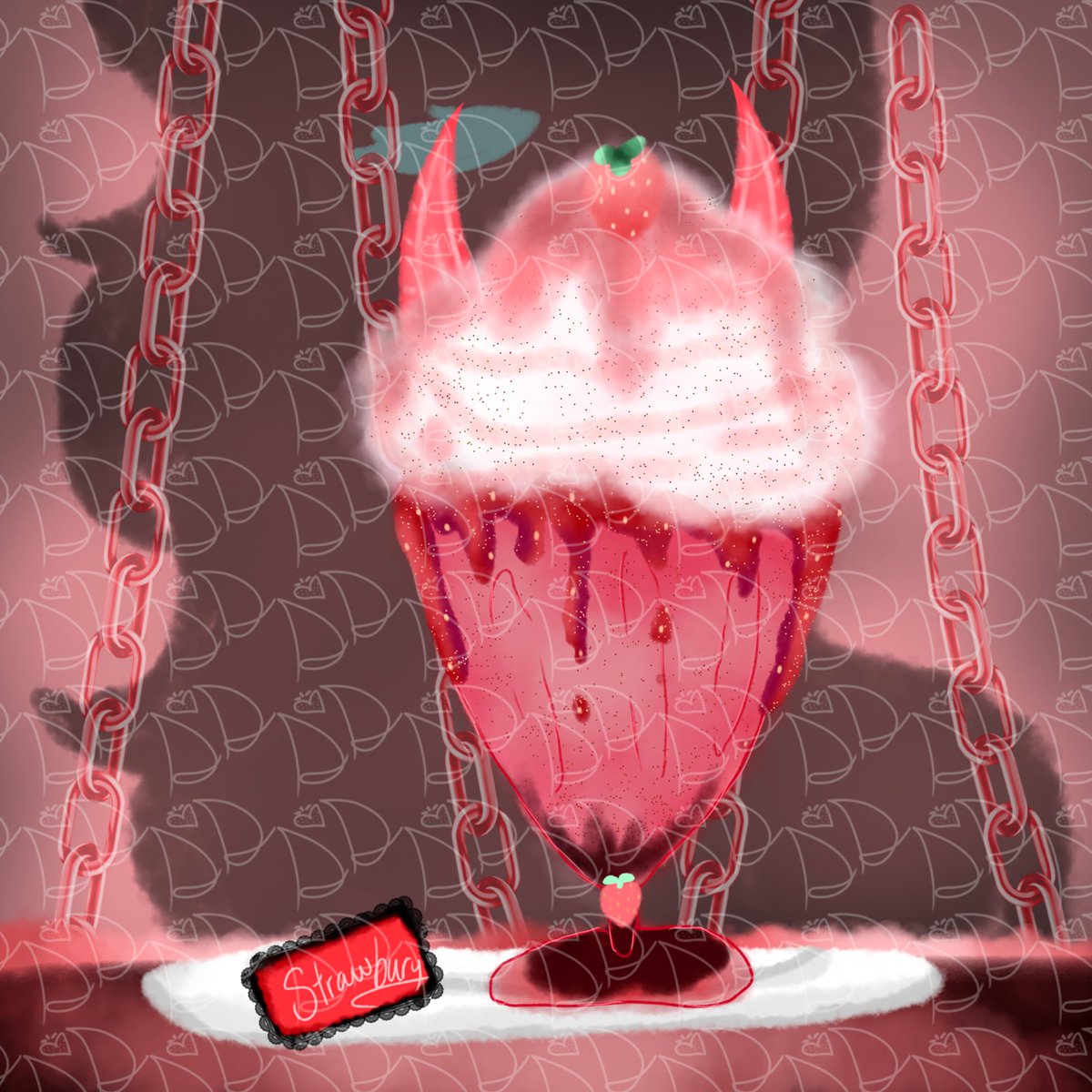 StrbriSquirm's tweet image. My milkshake is strawberry cinnamon flavored, going to do my lovely Maiden next 𔓐𑇓 #strawberry #art #upcomingvtuber