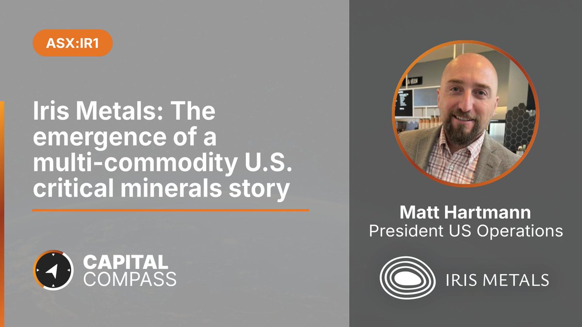 HotCopper's tweet image. @IrisMetals (#ASX: $IR1): The emergence of a multi-#commodity US critical #minerals story

We spoke with President for U.S. Operations, Matt Hartmann to discuss &amp;gt;

Watch here: hotcopper.com.au/news/capital-c…