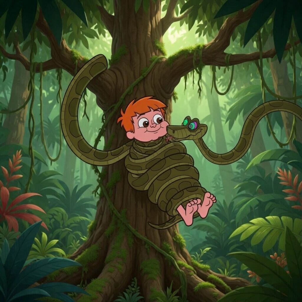 OzzyZapp24751's tweet photo. @martinez_r53033 There's a lot of Todd from wayside meets Kaa the snake from The Jungle Book cartoon animated movie crossover hypnotized wrapped up coils moments enjoy and goodnight https://t.co/feqAmw9LGF