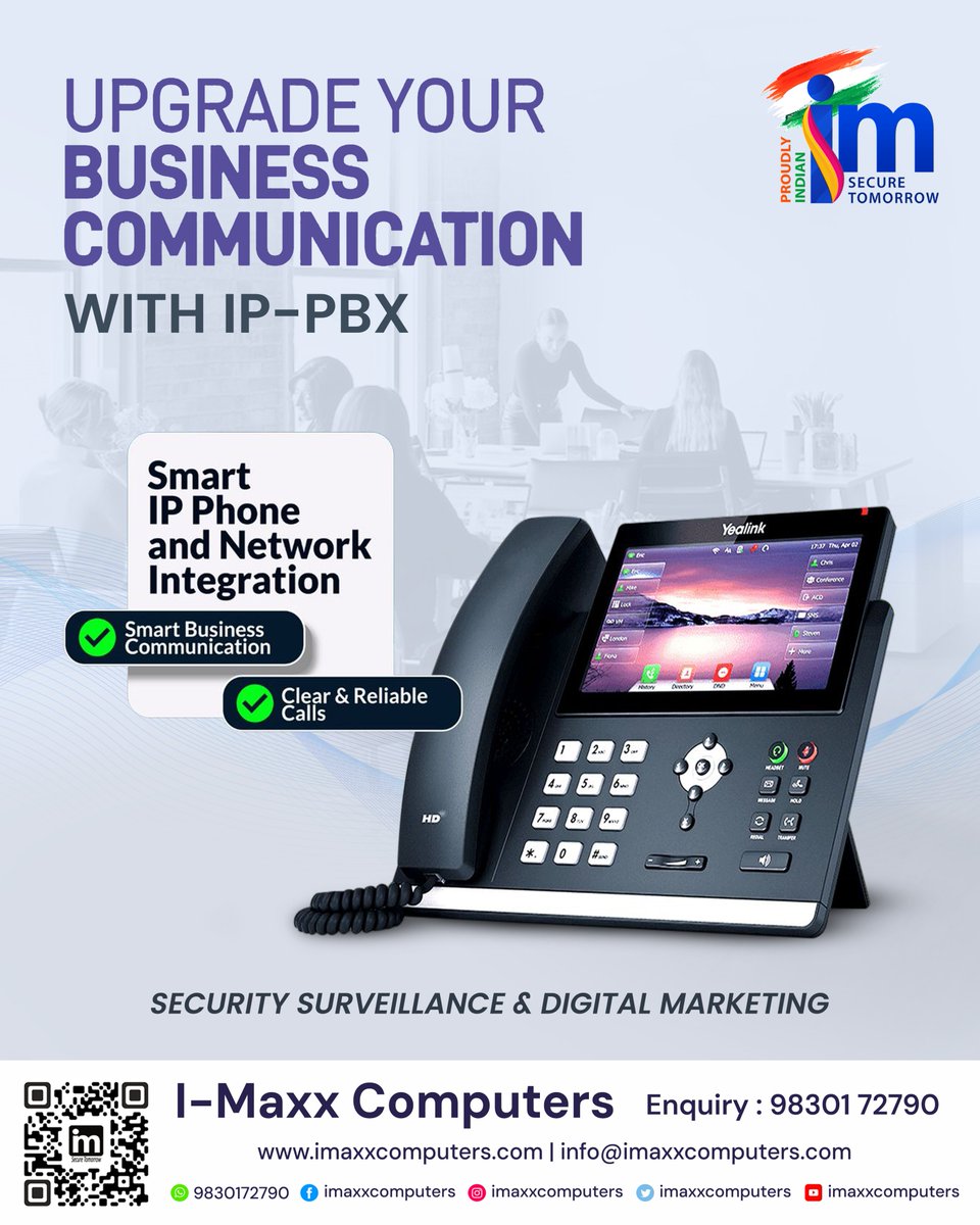 imaxxcomputers's tweet image. Upgrade the way your business connects! 📞✨

📍 I-Maxx Computers
🌐imaxxcomputers.com/epabx-ip-pbx/
📧 info@imaxxcomputers.com
📞 Enquiry: 9830172790

#BusinessCommunication #IPPBX #VoIPSolutions #OfficeTechnology #SmartOffice #DigitalTransformation #TechForBusiness #ImaxxComputers
