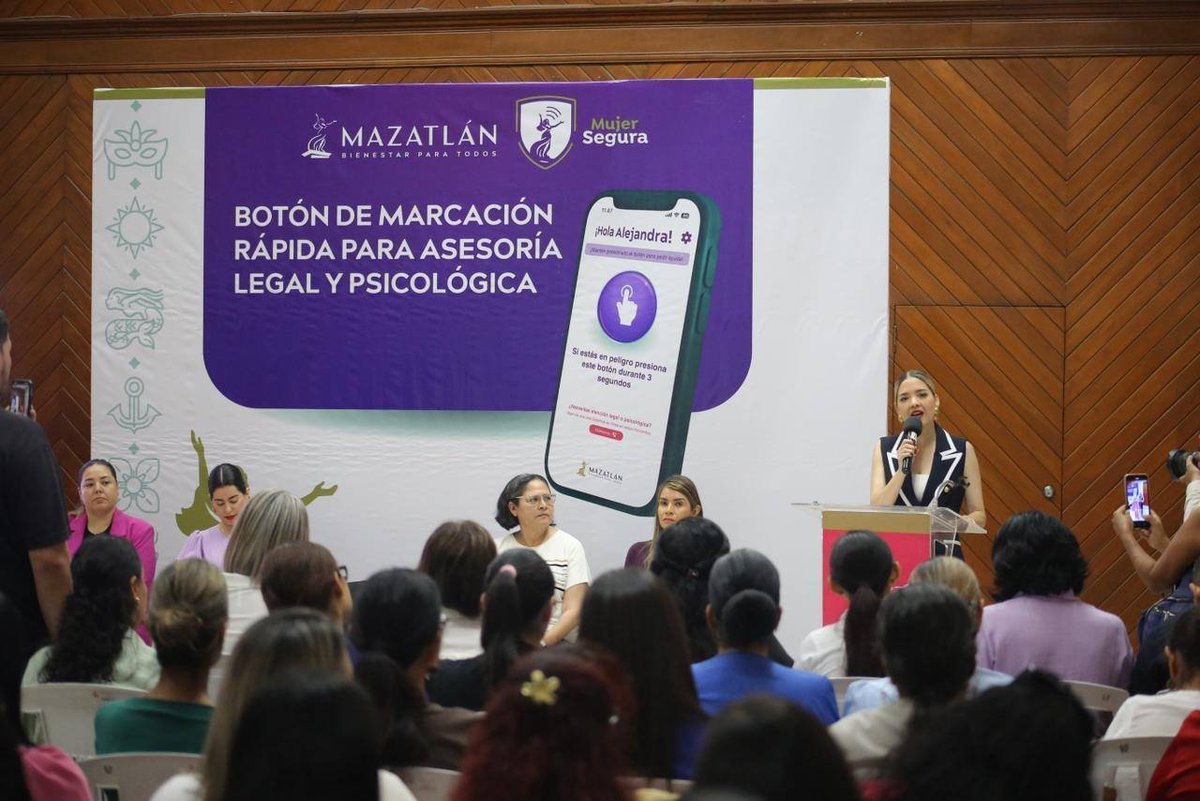 EditorMzt's tweet image. ¡Lanzamiento!
#APP Mujer Segura fortalece atención integral a seis meses de su lanzamiento en #Mazatlán: Palacios Domínguez
*La Presidenta Municipal destacó que más de 1,200 usuarias registradas consolidan la estrategia municipal para proteger y acompañar a las mujeres. #Sinaloa