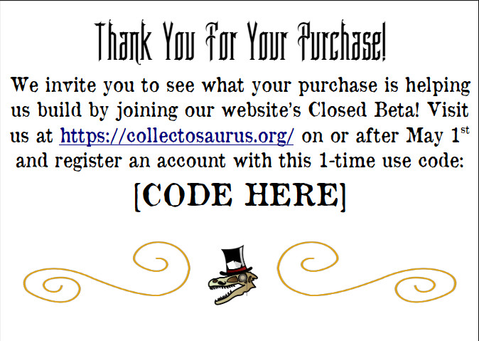 Collectosaur's tweet image. Announcement: This will be the last week we'll be bundling a #Collectosaurus Website #ClosedBeta Invite with purchase on our store, after that invites + their perks will only be available through our #Patreon paid tiers - don't miss out!

ebay.com/str/collectosa…