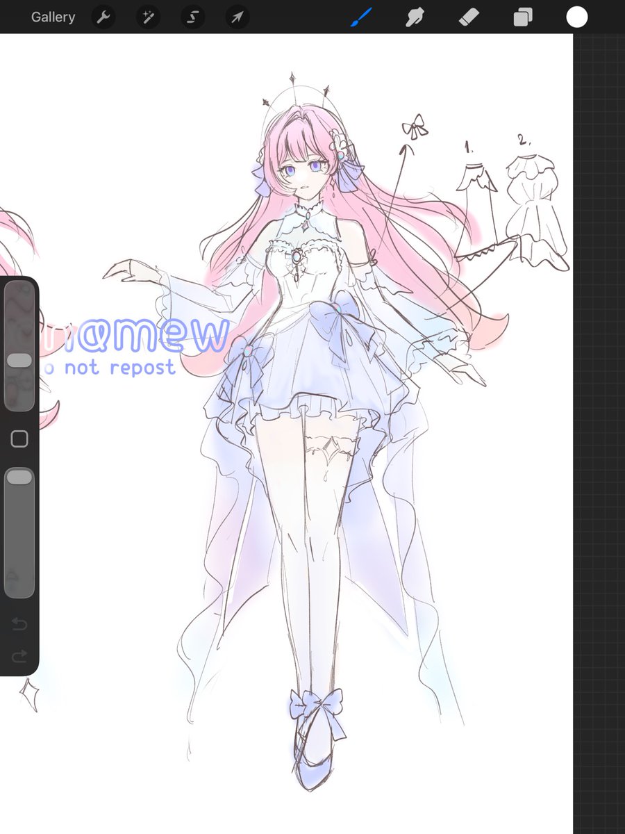 konamew_'s tweet photo. While I do first outfit last week. I think like how to design better that’s make me not start full render yet..cause first design too childish. So today design again.
Which one you like?
#procreate #illustration #vgen #charecterdesign #konamew https://t.co/6jNwxpeqer