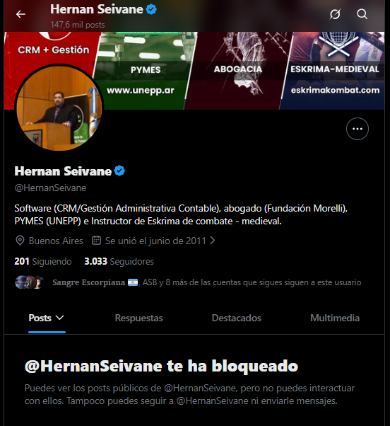 En que momento y porque? Será porque me puse de lado de la menor de edad que el amenazó con denunciar?
Encima soy un simple random jajaja
Que sensibles que son estos seres, ahh pero después amenazan con denunciar con una liviandad!!
No se bancan nada y lloran por las pelotudeces