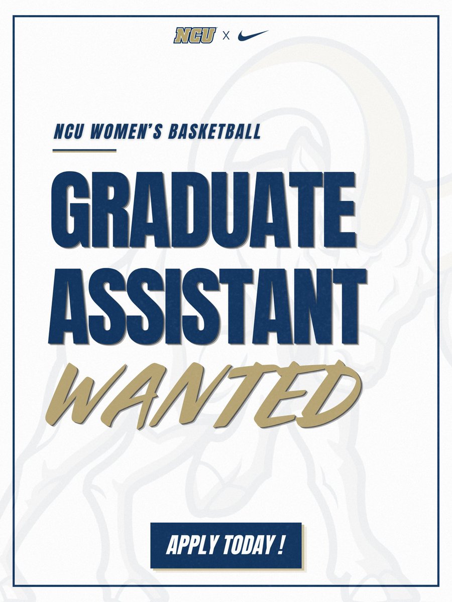 NCU_WBB's tweet image. We’re looking to hire a Graduate Assistant Coach. If interested apply at the link, northcentral.edu/about/employme…

Email questions to jdrohrba@northcentral.edu

#Together | #E3