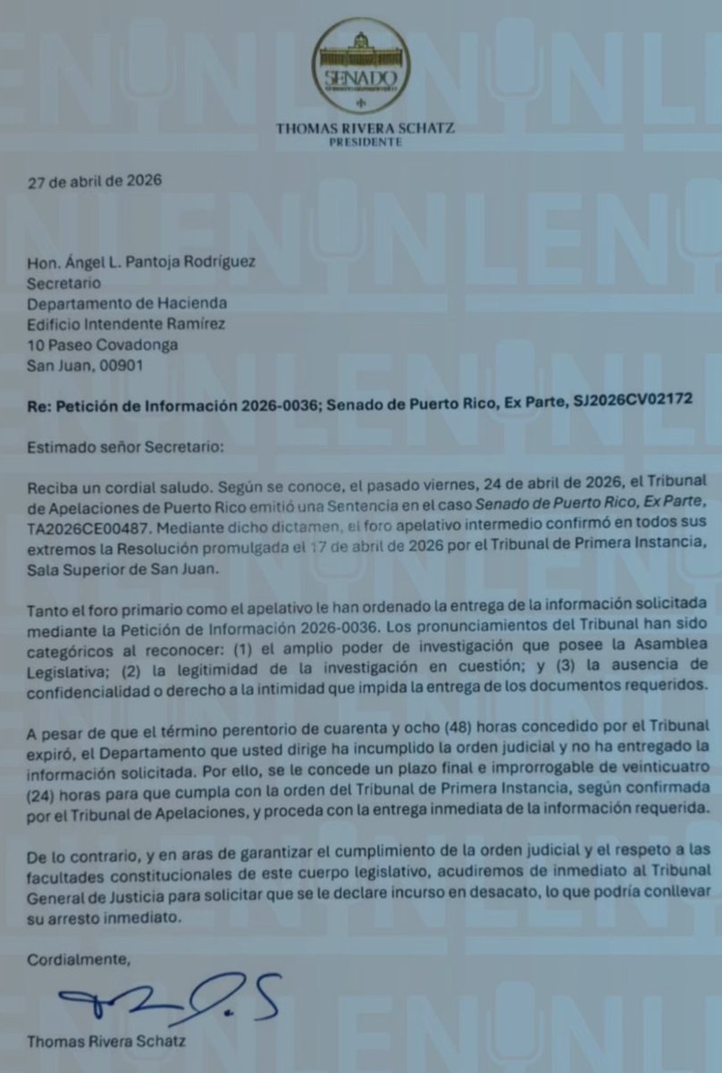 👨🏼‍⚖️ ¿Cómo es que un abogado conocedor de las leyes incumple reiteradamente órdenes de los tribunales? Al <a href="/poderjudicialpr/">Poder Judicial de Puerto Rico</a> tome nota de estas acciones del Sec. Hacienda Lic. Angel Pantoja Ustedes regulan la profesión de la abogacía en PR. ¿Realmente somos un país de “ley y orden”?
