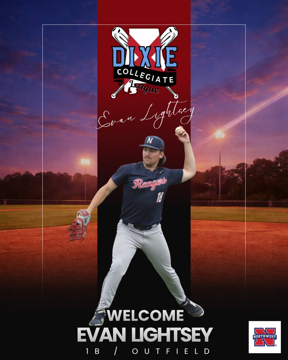 dixieclbaseball's tweet photo. Welcome to the Dixie Collegiate League, Evan Lightsey (@lightsey_evan) of @NorthwestMSCC! https://t.co/bB9h7Htkyk