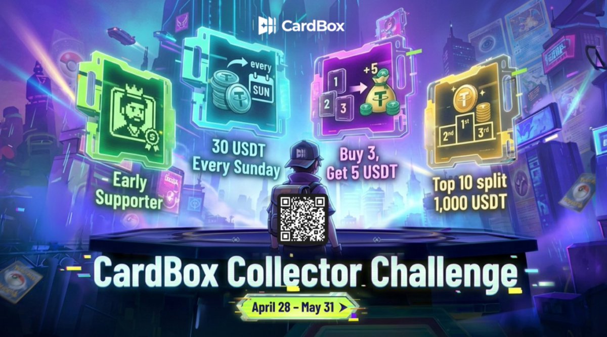 cardbox_xyz's tweet photo. ๐ด CardBox Collector Challenge is LIVE.
โฐ April 28 โ May 31.
Early Supporters. Real rewards. Here's how it works:
๐ Join Discord โ Early Supporter role (priority airdrop access)
๐ฆ Share your unboxing weekly โ win 30 USDT every Sunday
๐ Buy 3 boxes by May 31 โ get 5 USDT cash (first 100 only)
๐ Top the Leaderboard by May 31 โ split 1,000 USDT with top 10
Every box earns Points. Every photo counts.
Join now โ https://t.co/PLD0Ug4lf5
#CardBox #TCG #Pokรฉmon #Web3 #NFT