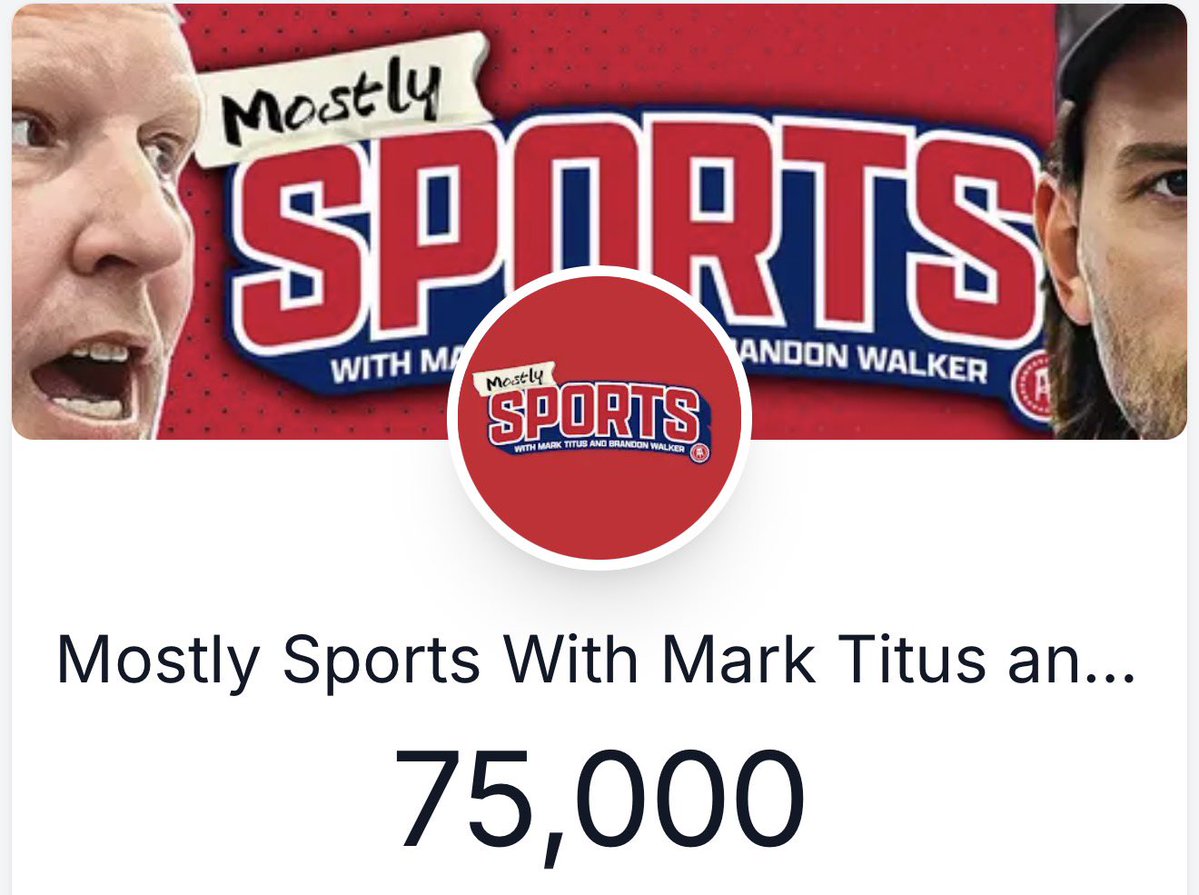 mostlysports's tweet image. 75,000 Family Members 

Thanks to everyone who has watched, and supported along the way