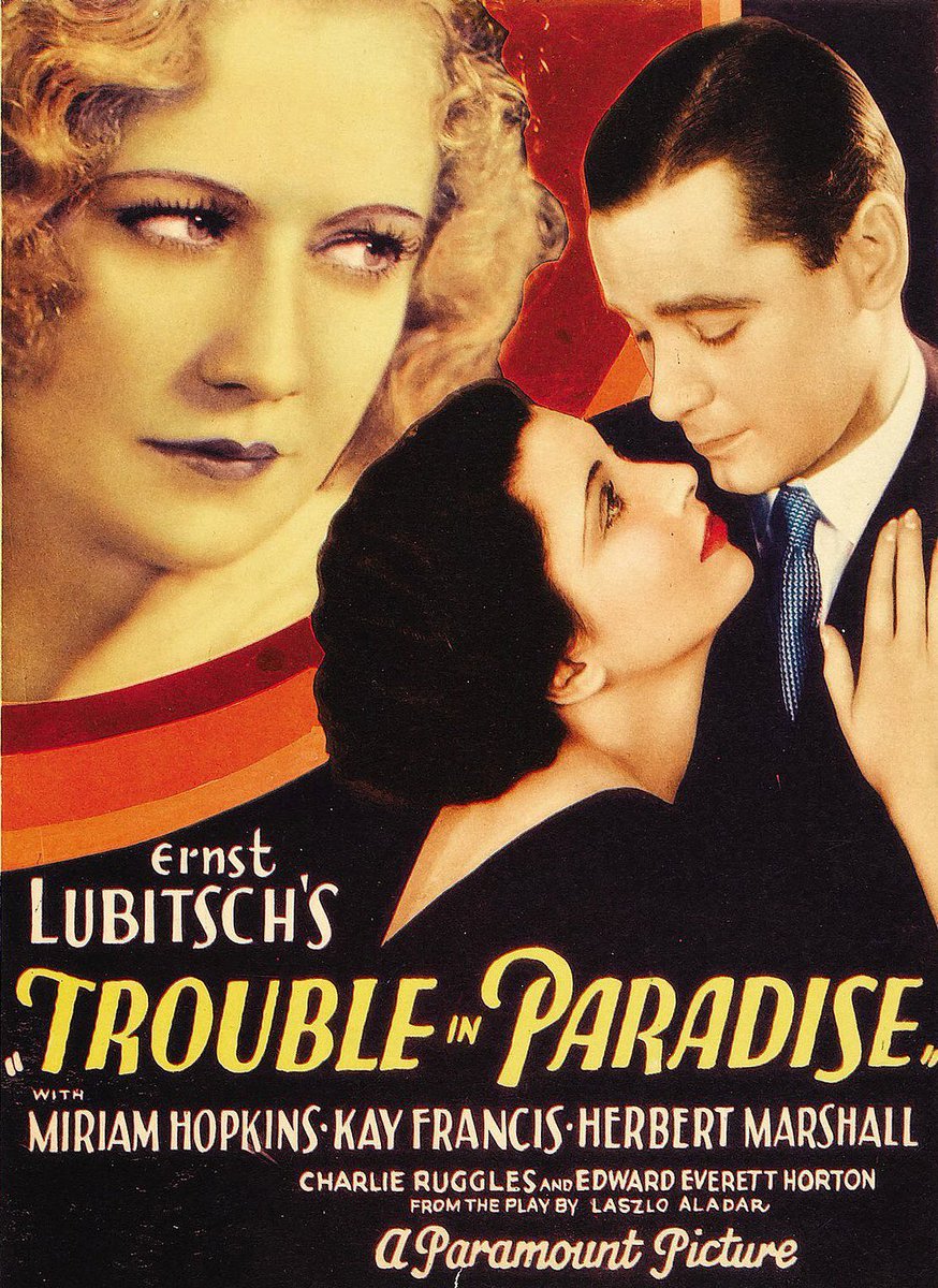ridethepastlane's tweet image. Miriam Hopkins, Kay Francis, and Herbert Marshall starred in Trouble in Paradise (1932)