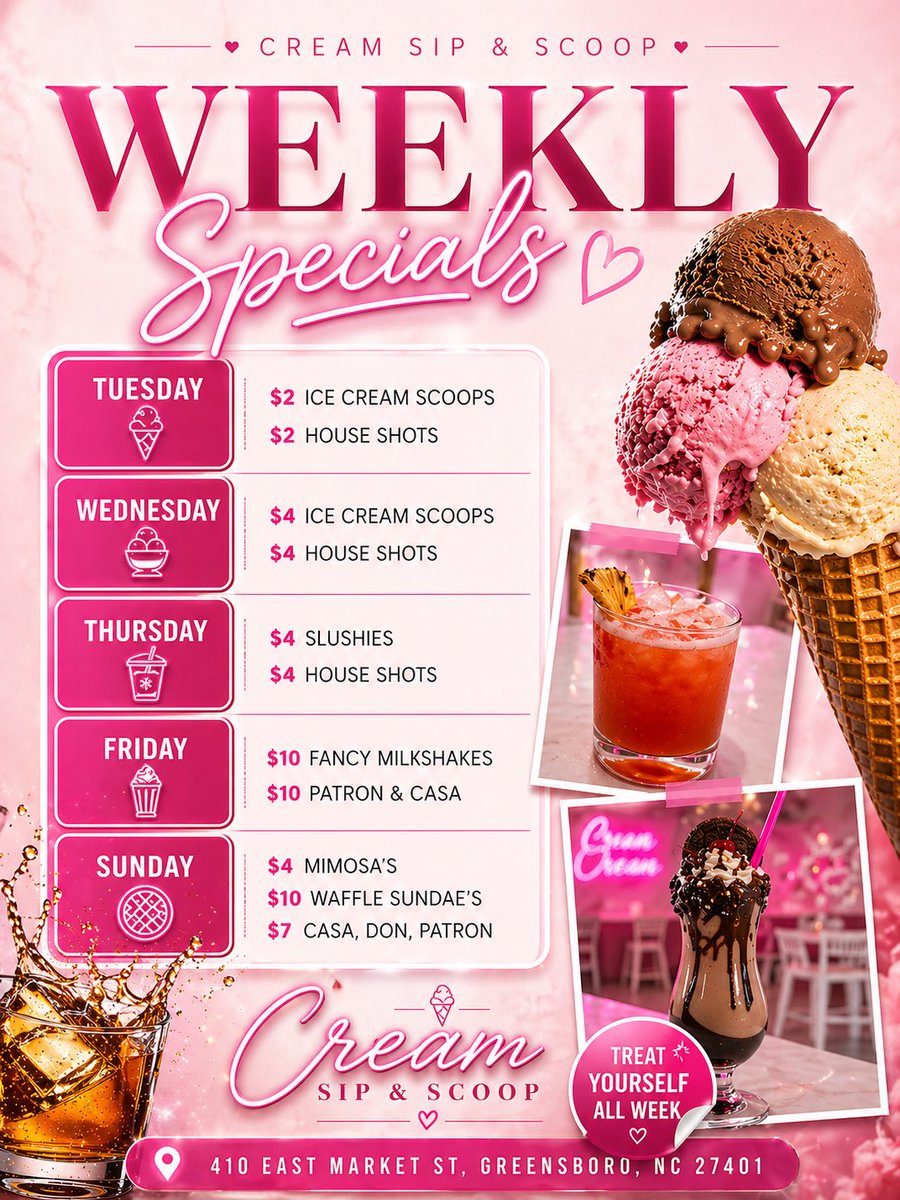 Badd2_ThaBoNe's tweet image. No more “what should we do?”

We got something every day 👀🍦
Pull up for the weekly specials 💕
 #downtowngso #icecream #cocktails