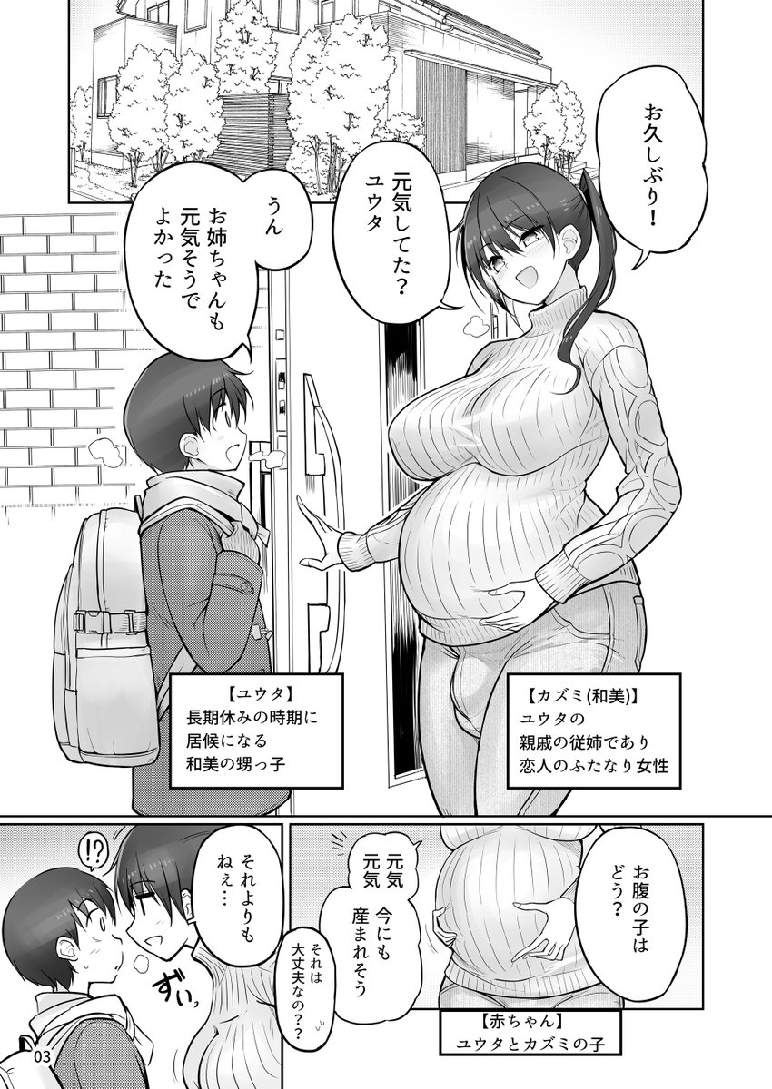 2026年5月3日(日)ふたけっと36(エフ屋/A15b)の原稿入稿しました!
2025年冬コミ本を大幅に改稿した
「ふたなりおねえちゃん精液風呂出産せっくす」
(表紙込36p/本編29p)です。
完全新作じゃなくてゴメンね…とはいえ、15pを新たに描き起こして、既存ページも色々イジって、台詞も結構変えてます。 