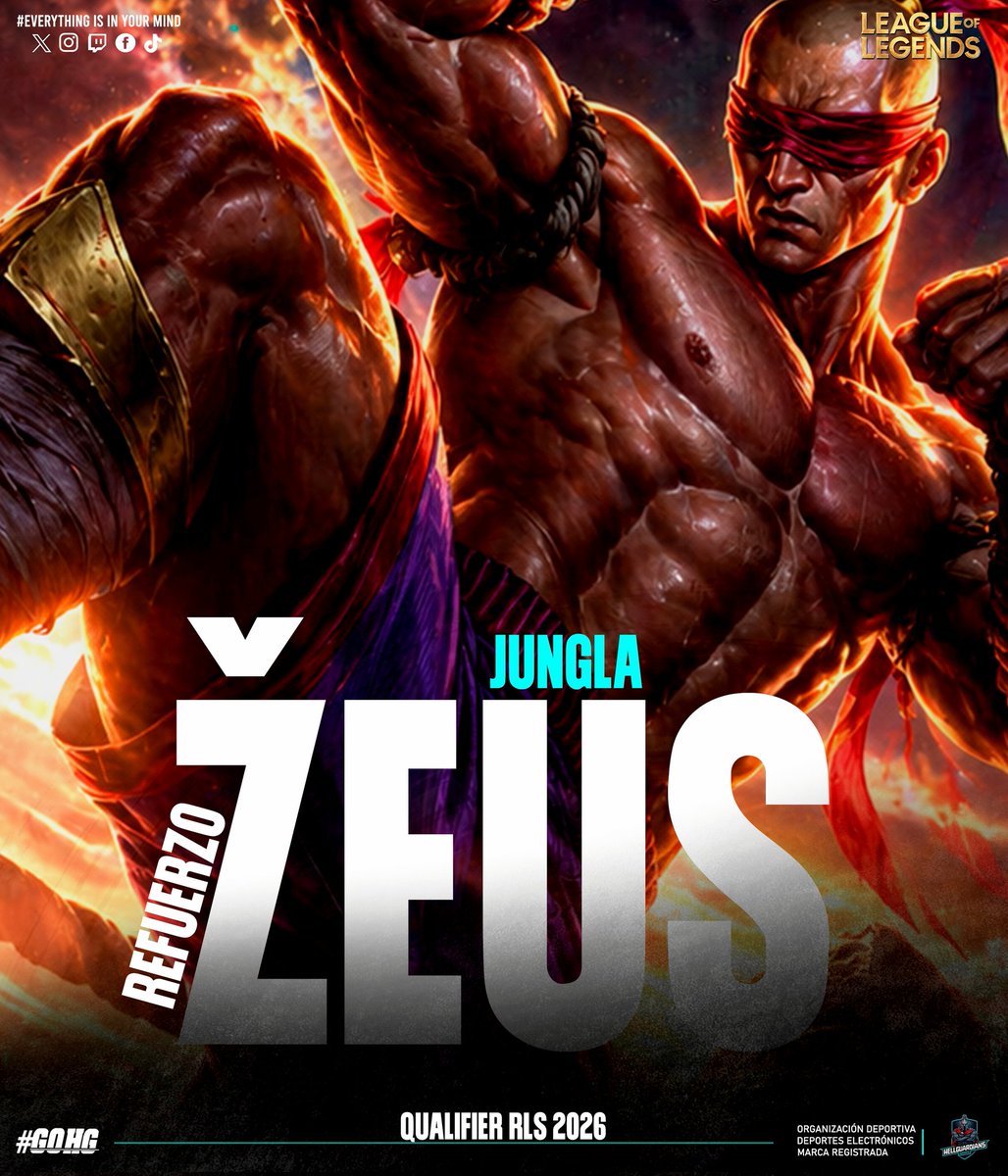 HellguardiansE's tweet image. Actualización de equipo #LeagueOfLegends 2026 y Qualifier RLS.

Damos la bienvenida al nuevo jungla y refuerzos que estarán representando nuestros colores en adelante 💯.

JG Titular - Haru 🇨🇱 
JG Refuerzo - Zeus 🇨🇱
Mid Refuerzo - Bilez 🇨🇱

#GOHG
#RiotGames #LOL #Esports #Gamer
