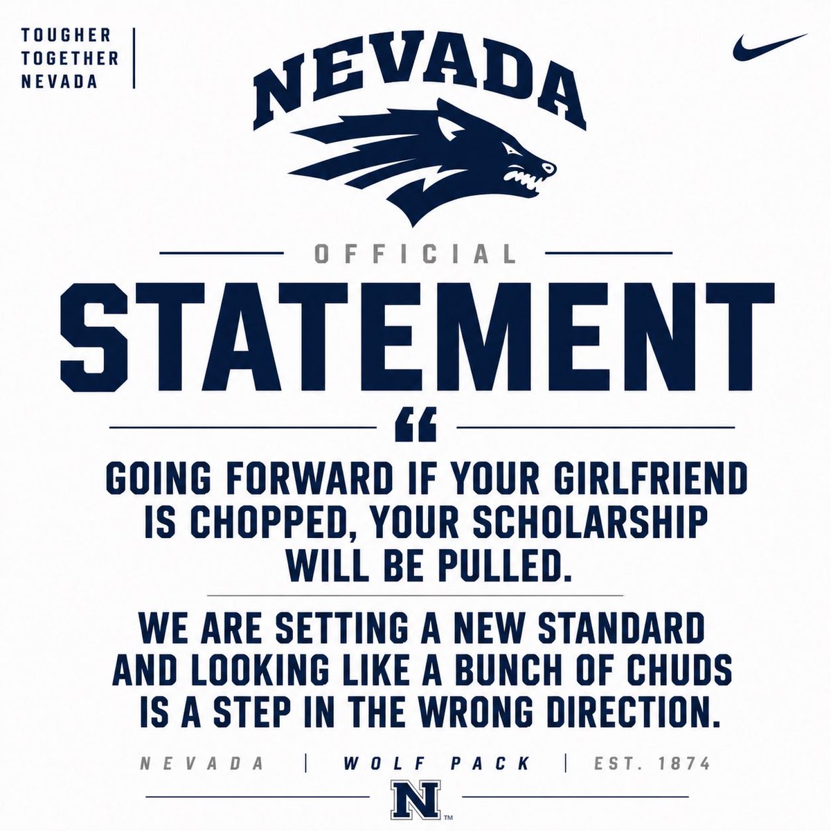 UofNevadaFB's tweet photo. #ThePack #ferda https://t.co/vX303Lc5VH