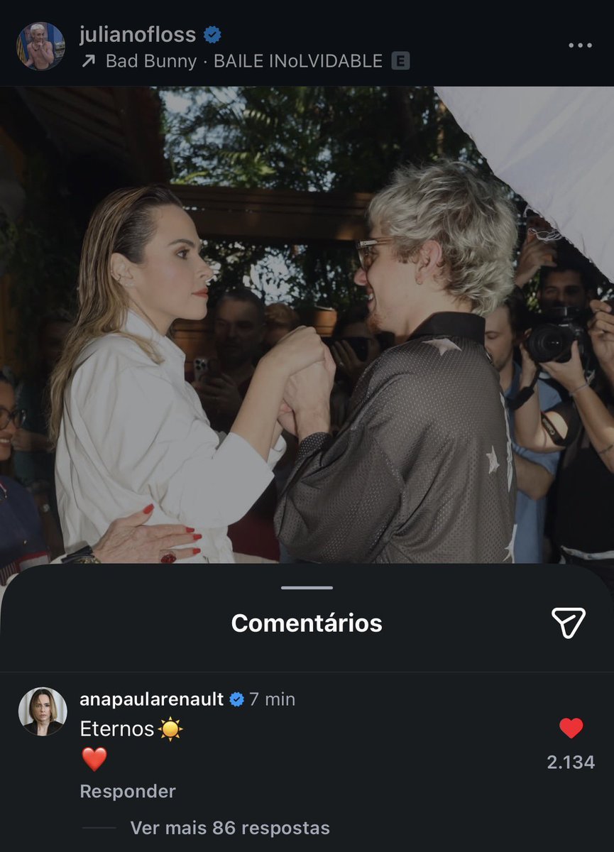 centralreality's tweet photo. Ana Paula Renault comenta em nova publicação de Juliano Floss: "Eternos☀️" https://t.co/2fMOTWuyu4