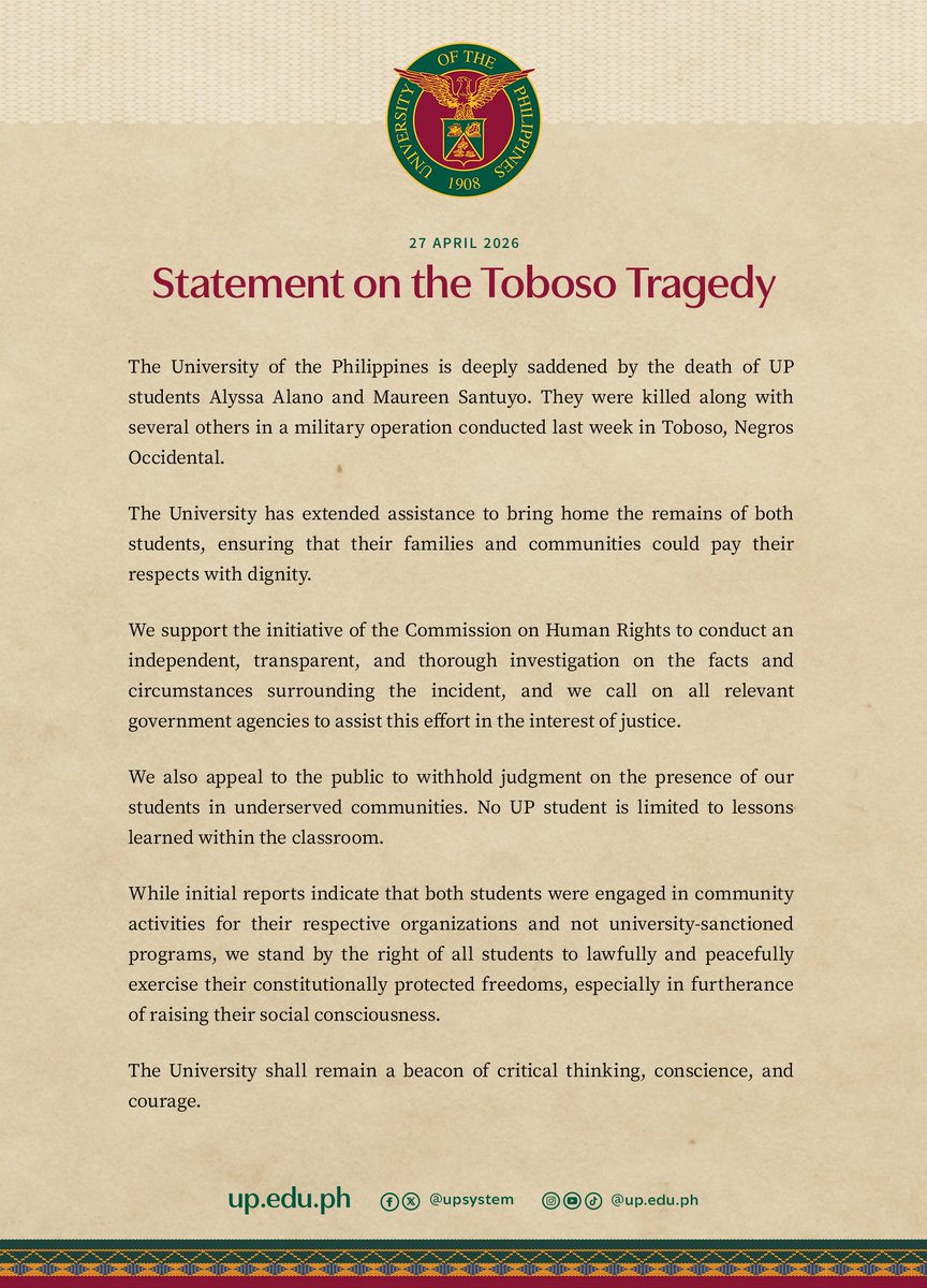 University of the Philippines tweet media