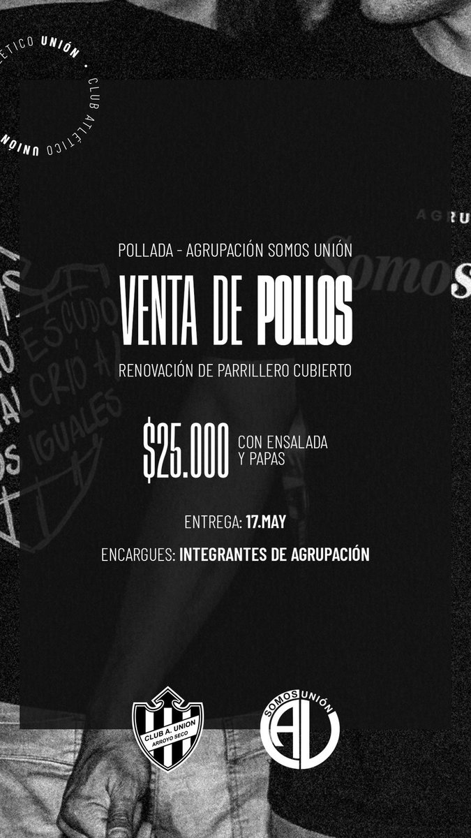 asomosunion's tweet photo. Pollo asado de la escuela del Panza + Ensalada + Papas al disco, todo por la módica suma de $25000 pesos argentinos.
Es un delirio!!
Pedí el tuyo a los pibes y pibas de la ASU. https://t.co/a7rz9ownKM