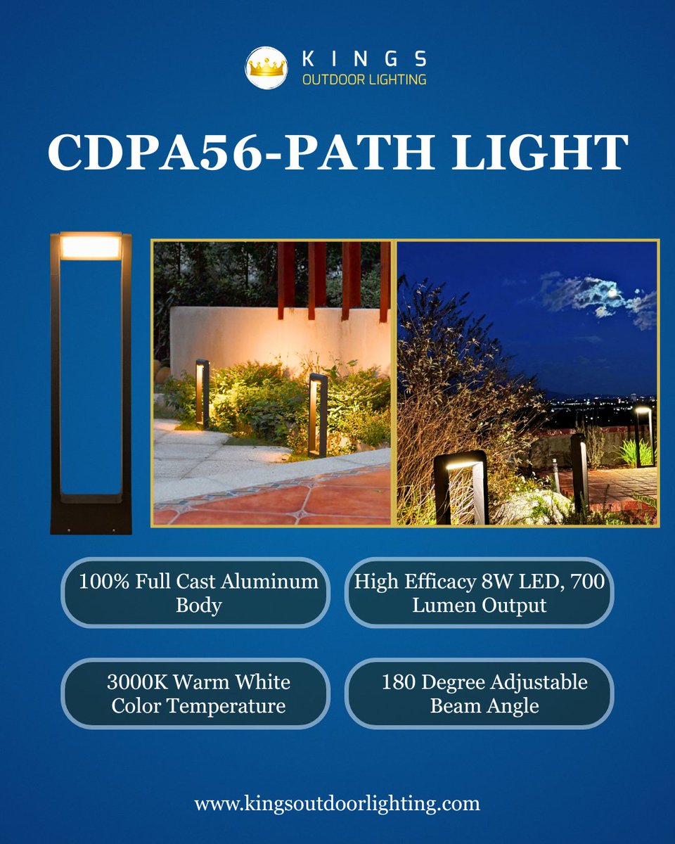 KOLLighting's tweet image. Meet the CDPA56—where minimalist design meets maximum output. With a 700-lumen LED and an adjustable 180-degree beam angle, you control exactly how your garden glows. 
#KingsOutdoorLighting #ModernLandscape #LEDLighting #GardenInspo #HomeImprovement #ArchitecturalLighting