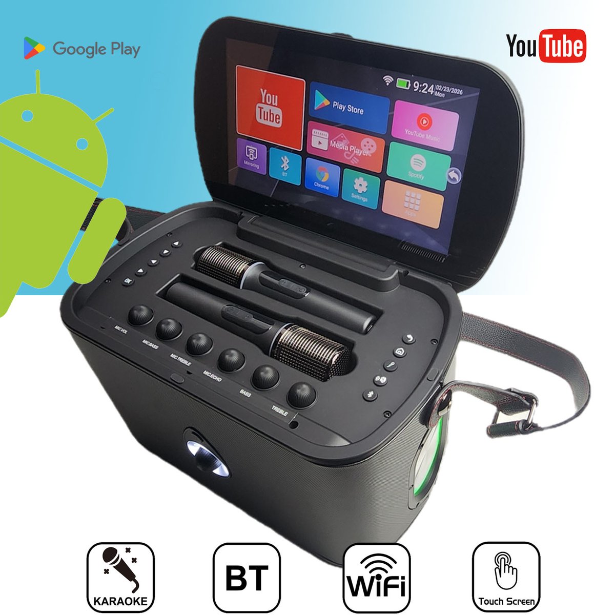 KaraokeHomeEnt's tweet image. ➡️ khe.com.au/ktv Enjoy YouTube, KaraFun, Singa, Spotify, Gaming Apps, Google Search, NetFlix or any App from the Google playstore on this Compact Entertainment 11.6" Touch Screen with 2 Wireless Microphones.

#KHEcomau #speakerkaraoke #audio #hifi
